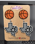 Texas SA Basketball Statement Earrings – San Antonio Inspired Dangles