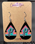 Retro SA Basketball Teardrop Earrings – Fiesta Inspired Statement Earrings