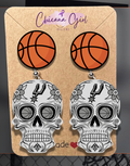 Sugar Skull Basketball Earrings – SA Inspired Día de los Muertos Style