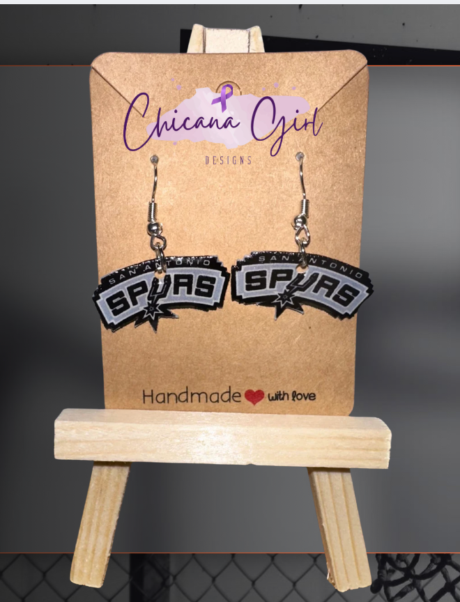 Classic Silver & Black Spurs Earrings