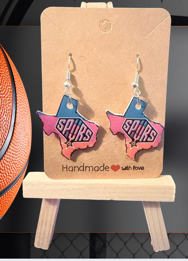 💖 Pink Fiesta Texas Spurs Earrings