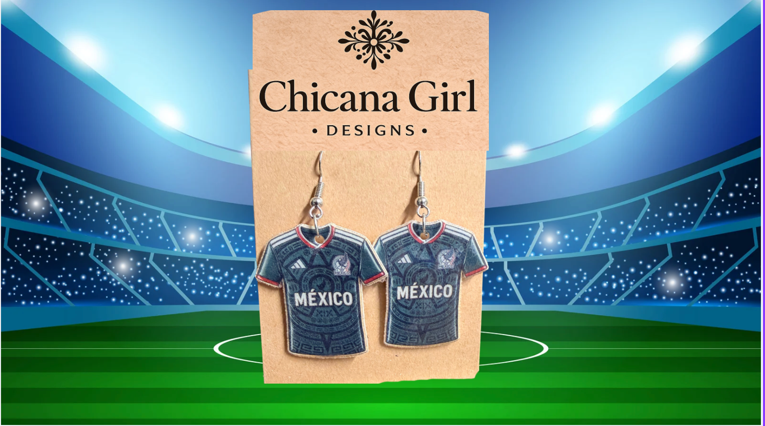 México Soccer Jersey Acrylic Earrings – Handmade Fan Jewelry
