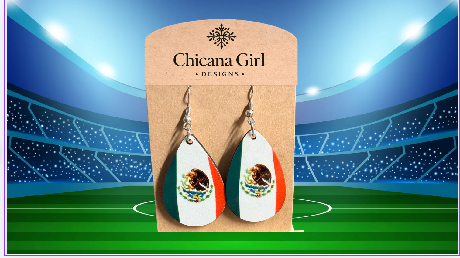 Mexican Flag Teardrop Earrings – Handmade Patriotic Jewelry