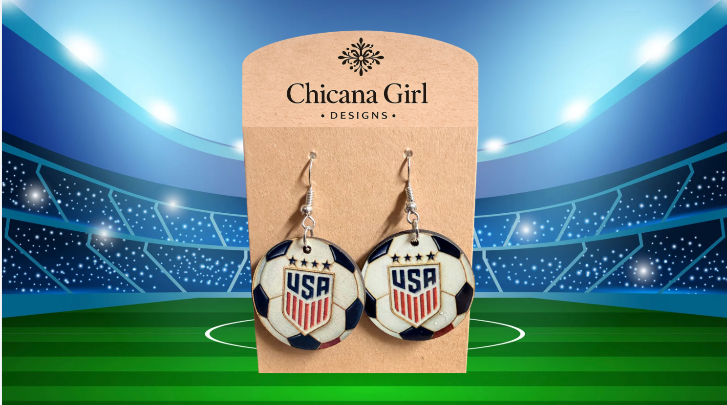 USA Soccer Ball Earrings – Handmade Game Day Fan Jewelry