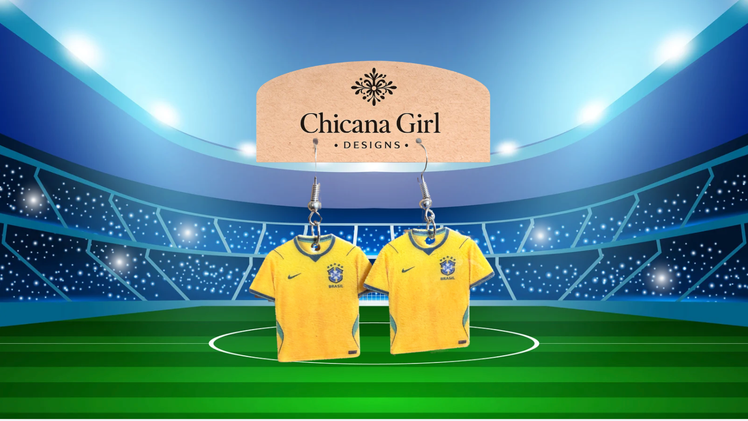 Brazil Soccer Jersey Earrings – Handmade Futebol Fan Jewelry
