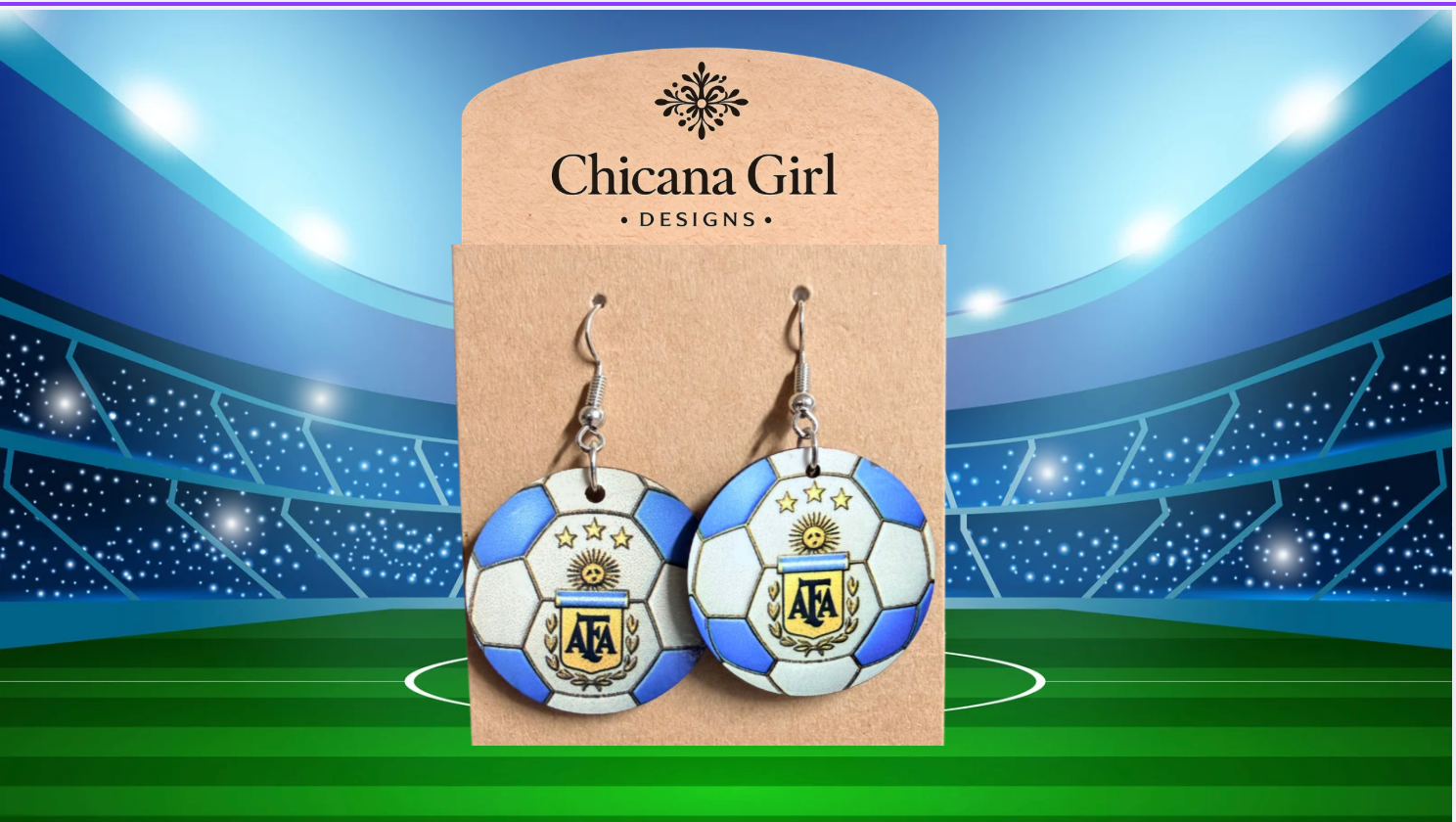 Argentina Soccer Ball Earrings – Handmade World Champion Fan Jewelry